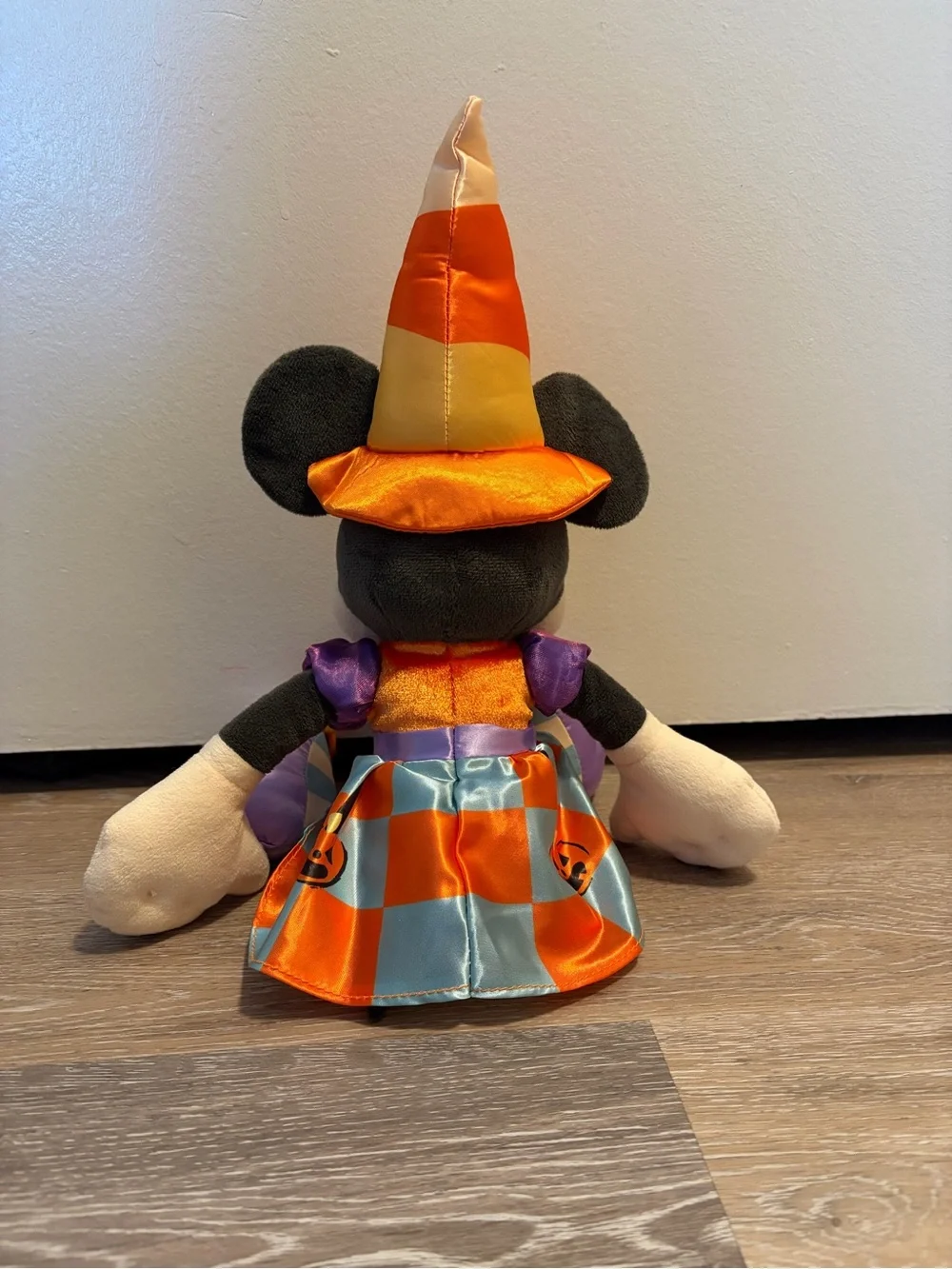 Disney Halloween Minnie Mouse Plush in Orange, Purple & Black Witch Outfit